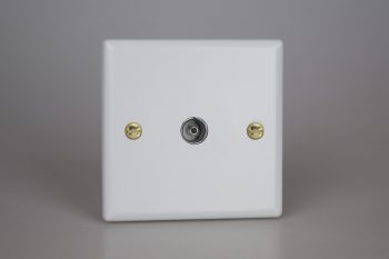 Varilight Vogue Matt White 1-Gang TV Socket, Co-Axial