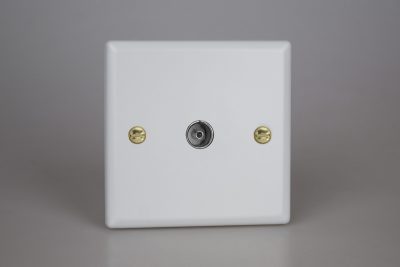 Varilight Vogue Matt White 1-Gang TV Socket, Co-Axial