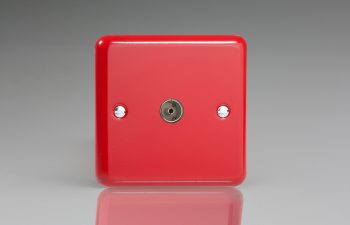 Varilight Lily Pillar Box Red 1-Gang TV Socket, Co-Axial