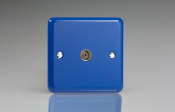 Varilight Lily Reflex Blue 1-Gang TV Socket, Co-Axial