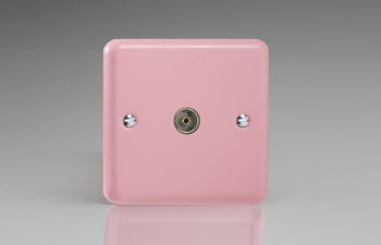 Varilight Lily Rose Pink 1-Gang TV Socket, Co-Axial