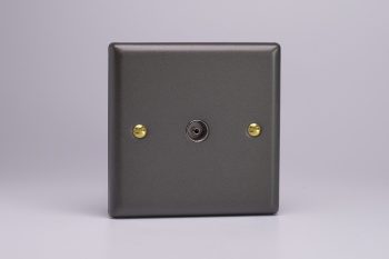 Varilight Vogue Slate Grey 1-Gang TV Socket, Co-Axial