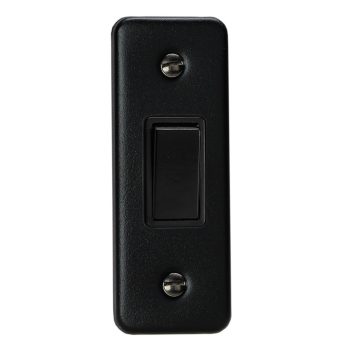 Varilight Urban Matt Black 1-Gang 10A 1- or 2-Way Rocker Architrave Switch