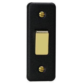 Varilight Vogue Matt Black 1-Gang 10A 1- or 2-Way Rocker Architrave Switch
