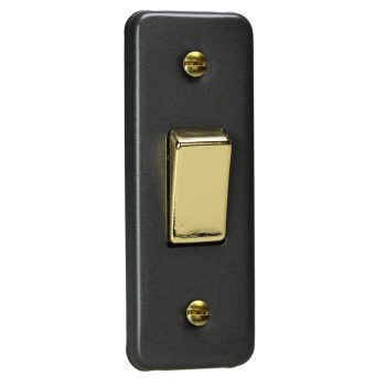 Varilight Vogue Slate Grey 1-Gang 10A 1- or 2-Way Rocker Architrave Switch