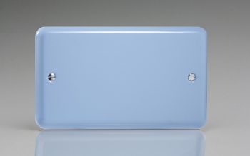 Varilight Lily Duck Egg Blue Double Blank Plate