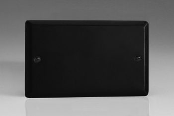 Varilight Vogue Matt Black Double Blank Plate