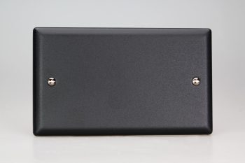 Varilight Urban/Vogue Matt Black Double Blank Plate