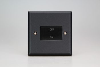 Varilight Urban Matt Black 10A Fan Isolating Switch (3 Pole)
