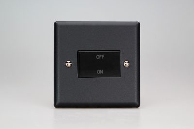 Varilight Urban Matt Black 10A Fan Isolating Switch (3 Pole)