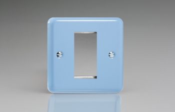 Varilight Lily Pastel Duck Egg Blue DataGrid 1 Gang Faceplate (Single Plate)