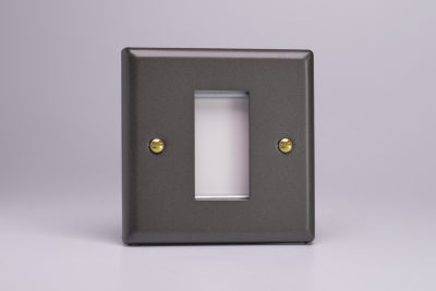 Varilight Vogue Slate Grey DataGrid Plate (1 Grid Space)