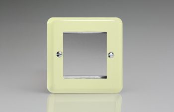 Varilight Lily Pastel White Chocolate DataGrid 2 Gang Faceplate (Single Plate)
