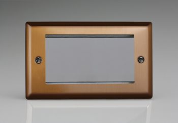 Varilight Urban Brushed Bronze DataGrid Plate Twin Plate (4 Grid Space)