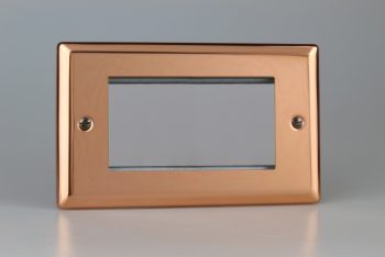 Varilight Urban Polished Copper DataGrid Twin Plate (4 Grid Spaces)