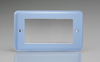 Varilight Lily Pastel Duck Egg Blue DataGrid Twin Plate (4 Grid Spaces)