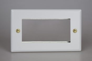 Varilight Vogue Matt White DataGrid Twin Plate (4 Grid Spaces)