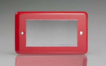 Varilight Lily Pillar Box Red DataGrid 4 Gang Faceplate (Twin Plate)