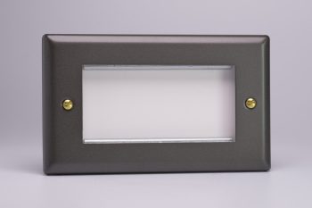 Varilight Vogue Slate Grey DataGrid Twin Plate (4 Grid Spaces)