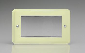 Varilight Lily Pastel White Chocolate DataGrid 4 Gang Faceplate (Twin Plate)