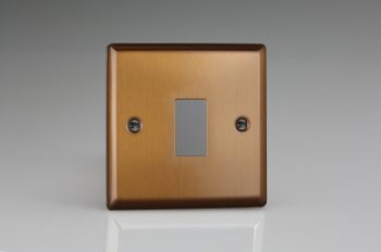 Varilight Urban Brushed Bronze 1-Gang PowerGrid Plate including Yoke (Single Plate)