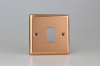 Varilight Urban Polished Copper 1-Gang PowerGrid Plate including Yoke (Single Plate)