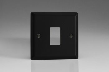 Varilight Urban/Vogue Matt Black 1-Gang PowerGrid Plate including Yoke (Single Plate)