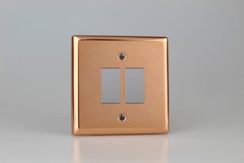 Varilight Urban Polished Copper 2-Gang PowerGrid Plate including Yoke (Single Plate)