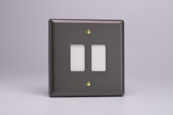 Varilight Vogue Slate Grey 2-Gang PowerGrid Plate including Yoke (Single Plate)