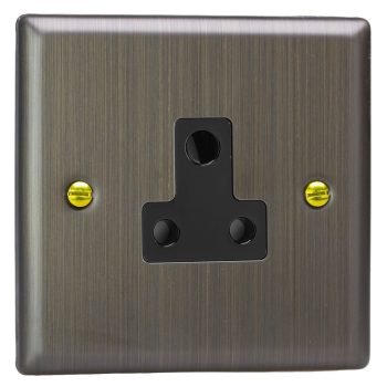 Varilight Urban Antique Brass 1-Gang 5A Round Pin Socket
