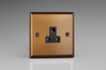 Varilight Urban Brushed Bronze  1-Gang 5A Round Pin Socket