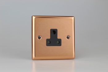 Varilight Urban Polished Copper 1-Gang 5A Round Pin Socket