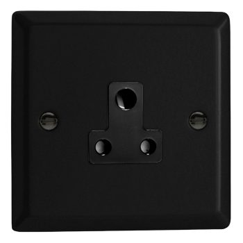 Varilight Vogue Matt Black 1-Gang 5A Round Pin Socket