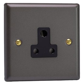 Varilight Vogue Slate Grey 1-Gang 5A Round Pin Socket