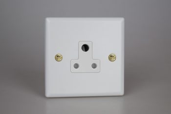Varilight Vogue Matt White 1-Gang 5A Round Pin Socket