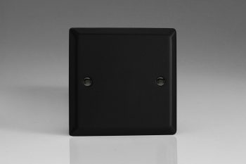 Varilight Vogue Matt Black Single Blank Plate