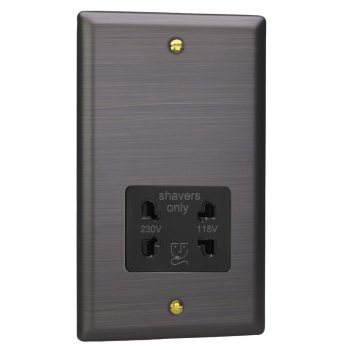 Varilight Urban Antique Brass Dual Voltage Shaver Socket 230V/115V