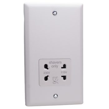 Varilight Urban Chalk White Dual Voltage Shaver Socket 230V/115V