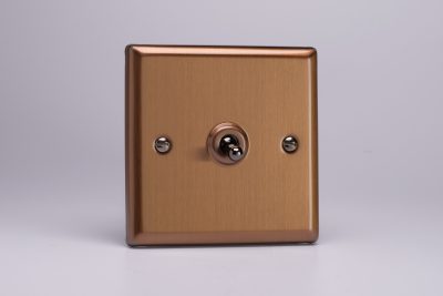 Varilight Urban Brushed Bronze 1-Gang 10A 1- or 2-Way Toggle Switch