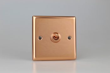 Varilight Urban Polished Copper 1-Gang 10A 1- or 2-Way Toggle Switch