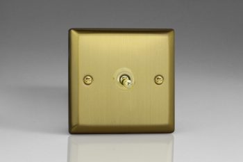 Varilight Urban Brushed Brass 1-Gang 10A Intermediate Toggle Switch