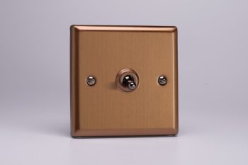 Varilight Urban Brushed Bronze 1-Gang 10A Intermediate Toggle Switch