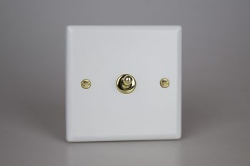 Varilight Vogue Matt White 1-Gang 10A Intermediate Toggle Switch