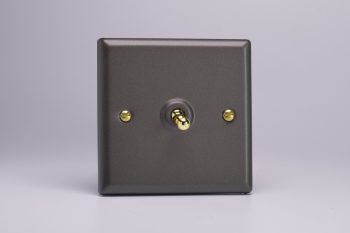 Varilight Vogue Slate Grey 1-Gang 10A Intermediate Toggle Switch