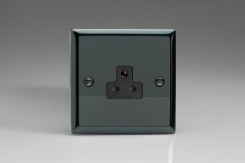 Varilight Classic Iridium Black 1-Gang 2A Round Pin Socket