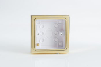 Single Surface Decorative Pattress Box Brass Effect