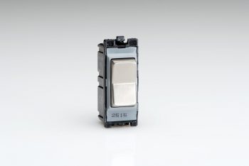 Varilight Brushed Steel 10A 2-Way & Off Retractive Switch Module
