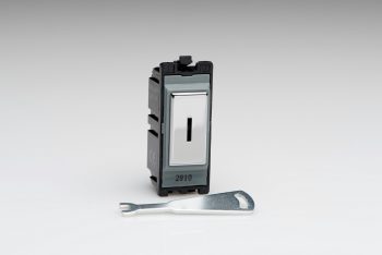 Varilight Polished Chrome 20A 1-Way Double Pole Key Switch