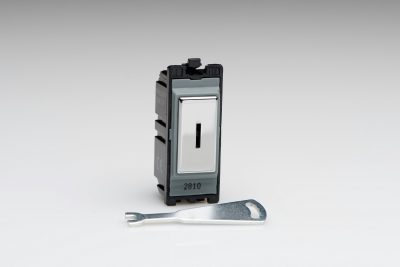 Varilight Polished Chrome 20A 1-Way Double Pole Key Switch