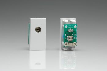 Varilight White Co-axial TV Socket (Isolated) (1 DataGrid Space) Module